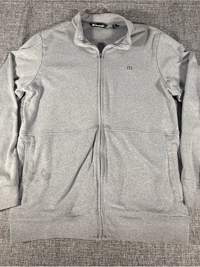 Travis Mathew Men's Light Gray Full-Zip Sweater Jacket